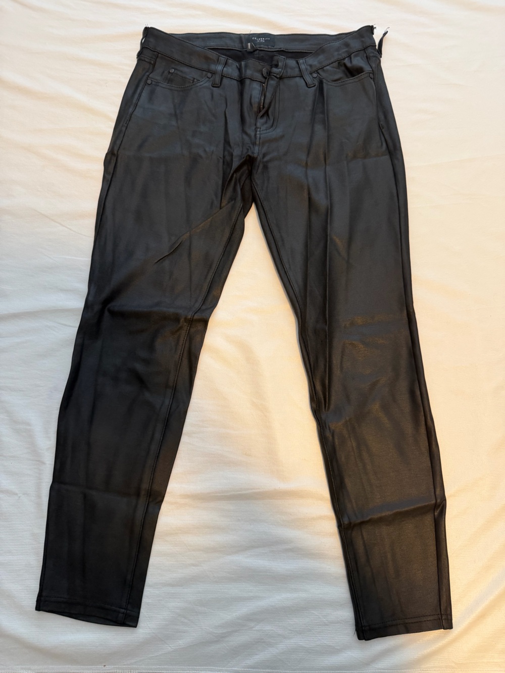 Celebrity Pink Black Faux Leather Skinny Pants